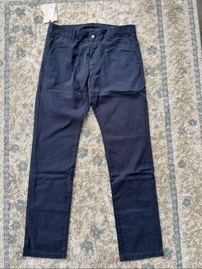 Grown & Sewn Independent Navy Cotton Twill Pants 34
